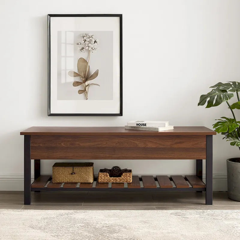 Banc de rangement à couvercle relevable