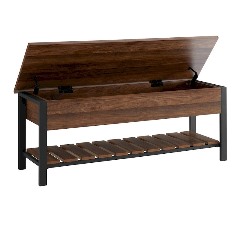 Banc de rangement à couvercle relevable