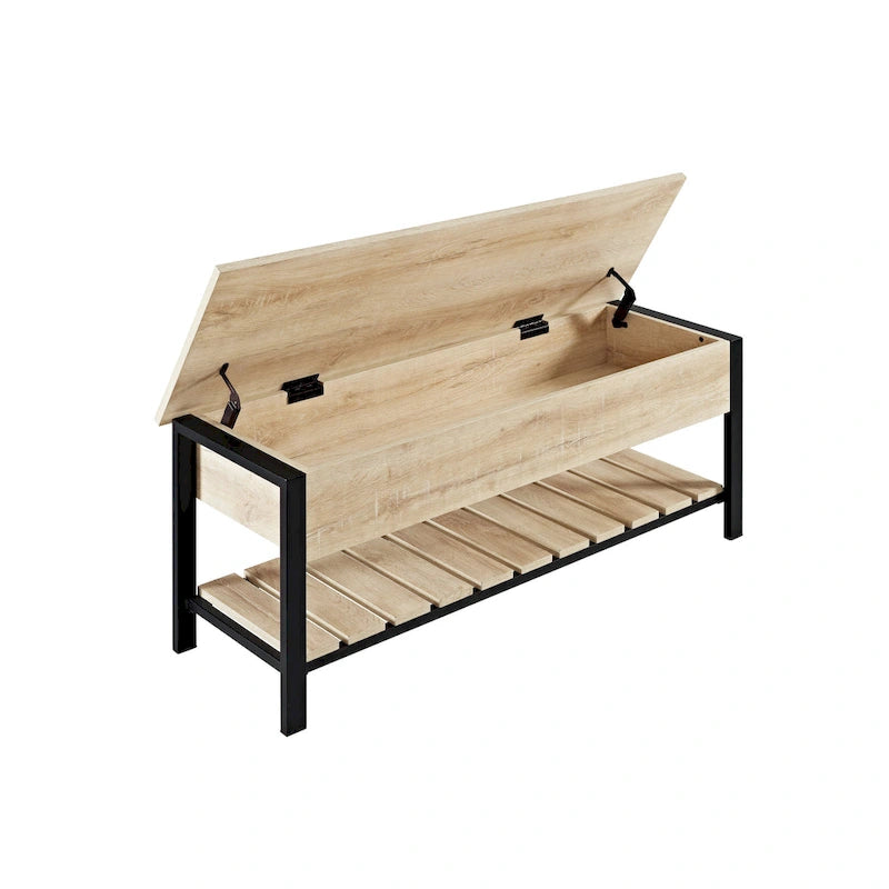 Banc de rangement à couvercle relevable