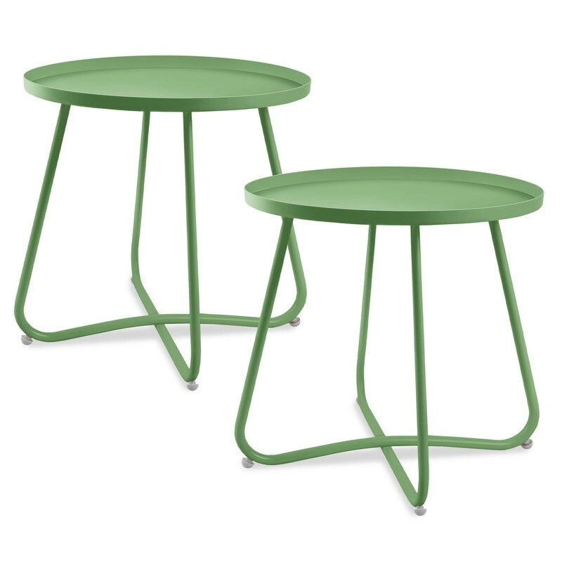 Table d'appoint ronde en métal étanche pour intérieur et extérieur