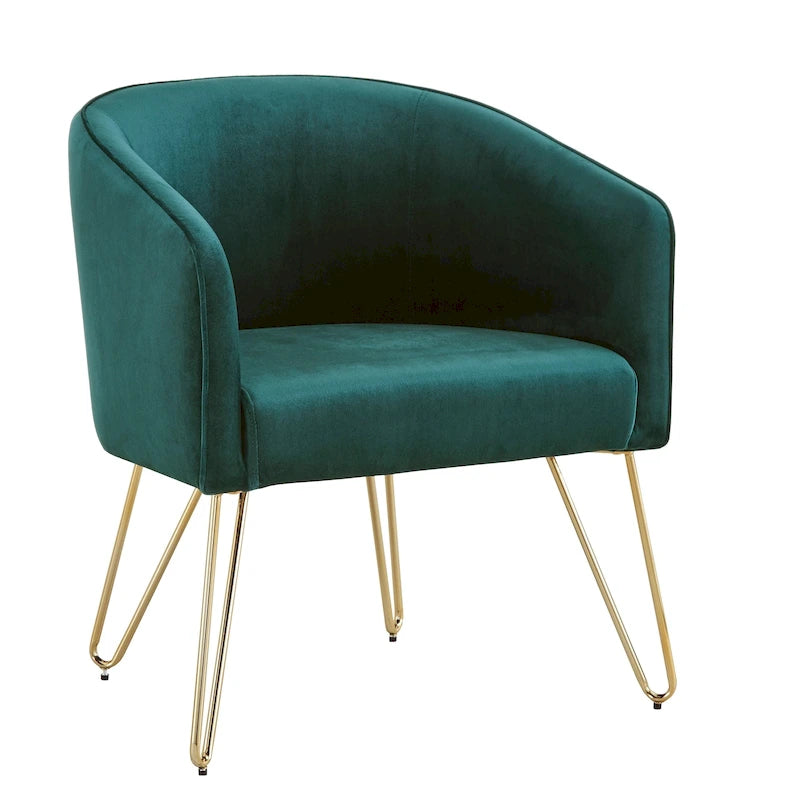 Fauteuil d'appoint en velours finition dorée Bette