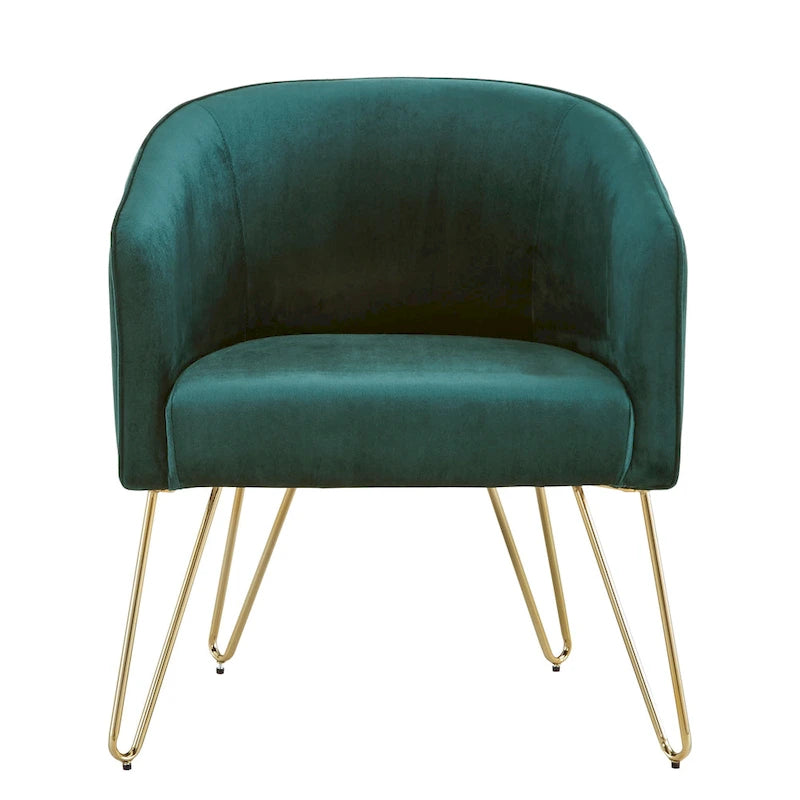 Fauteuil d'appoint en velours finition dorée Bette