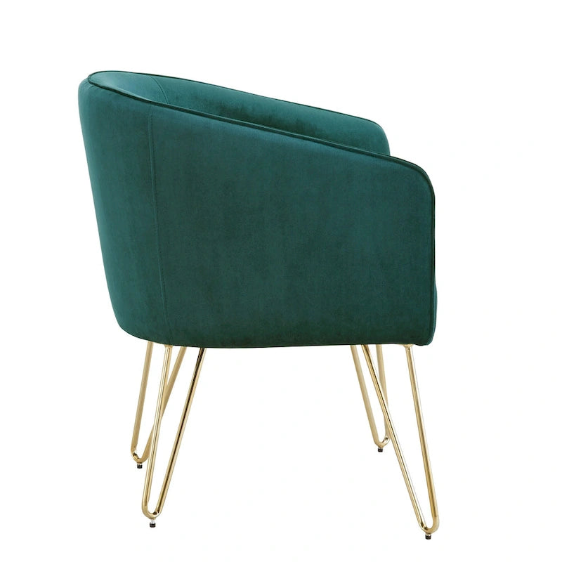 Fauteuil d'appoint en velours finition dorée Bette