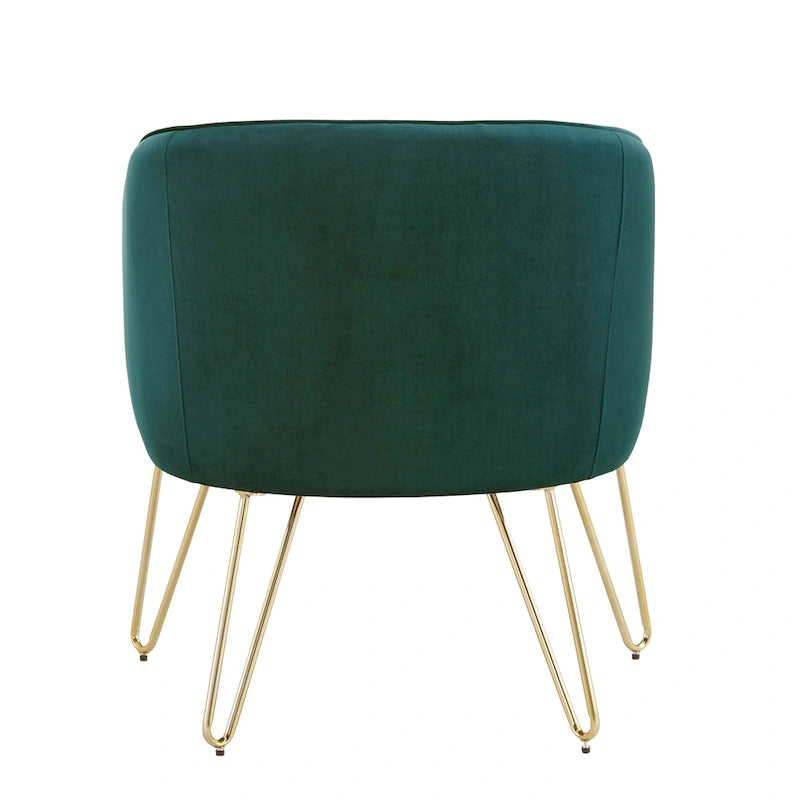 Fauteuil d'appoint en velours finition dorée Bette