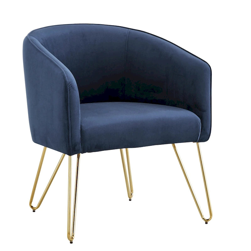 Fauteuil d'appoint en velours finition dorée Bette