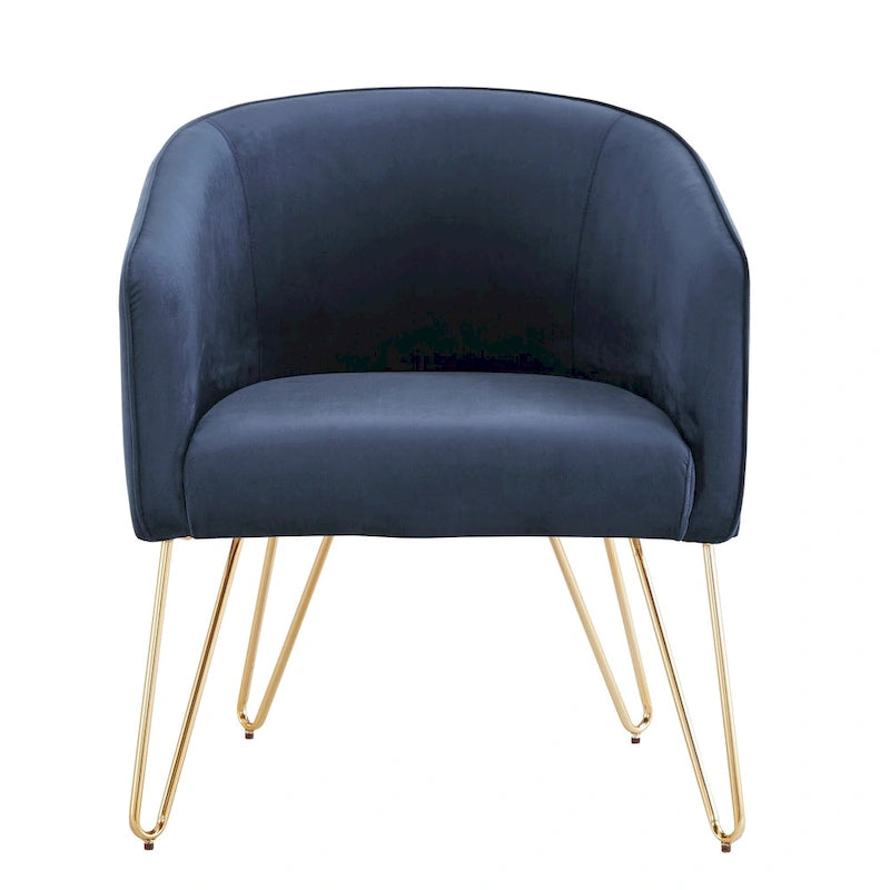 Fauteuil d'appoint en velours finition dorée Bette