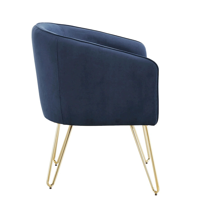 Fauteuil d'appoint en velours finition dorée Bette