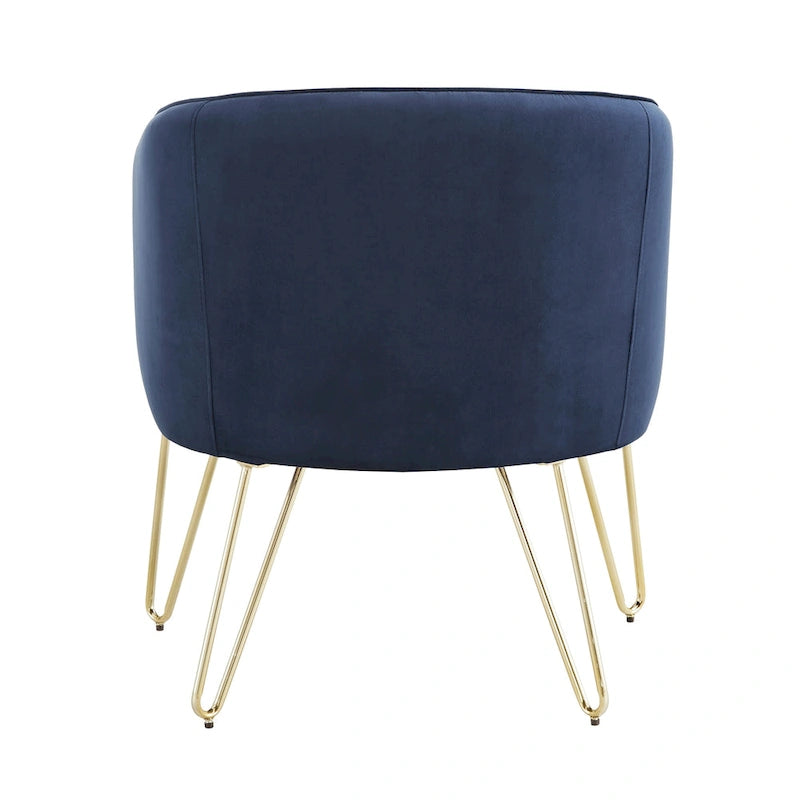 Fauteuil d'appoint en velours finition dorée Bette
