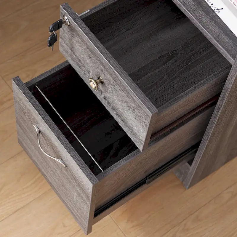 Bureau informatique d'angle de 59 pouces de style transitionnel avec ports USB