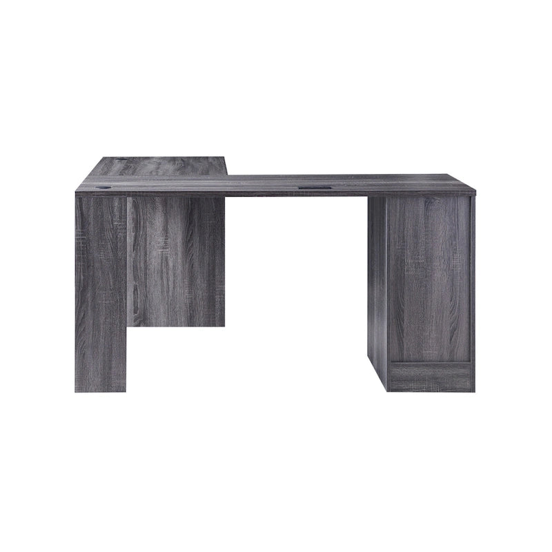 Bureau informatique d'angle de 59 pouces de style transitionnel avec ports USB