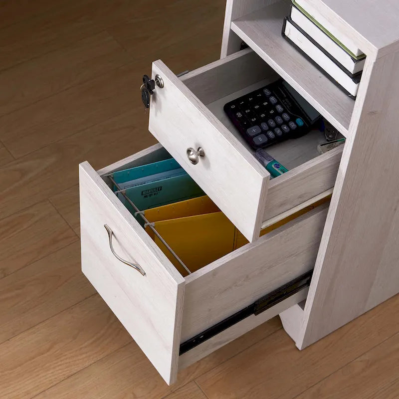 Bureau informatique d'angle de 59 pouces de style transitionnel avec ports USB