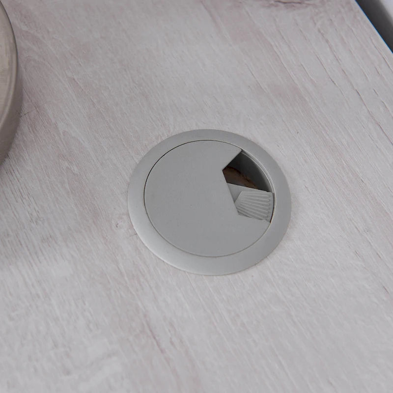 Bureau informatique d'angle de 59 pouces de style transitionnel avec ports USB