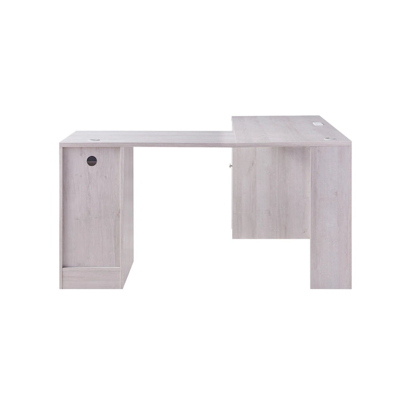 Bureau informatique d'angle de 59 pouces de style transitionnel avec ports USB
