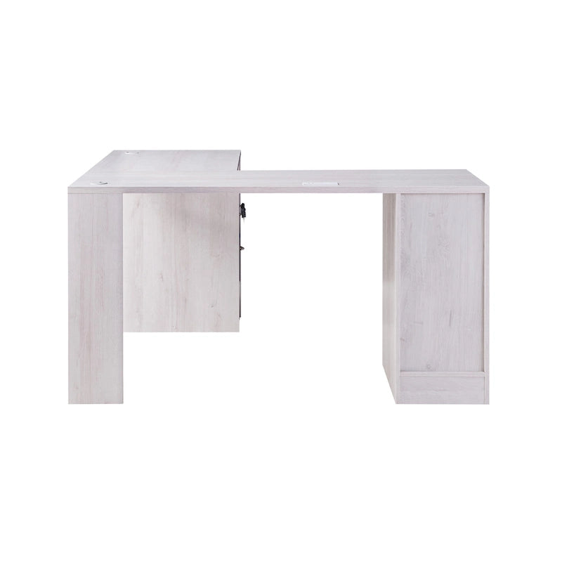 Bureau informatique d'angle de 59 pouces de style transitionnel avec ports USB