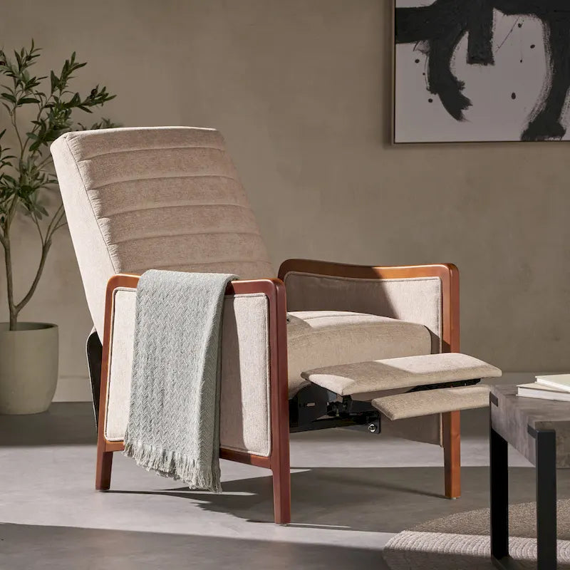 Fauteuil inclinable à dossier matelassé capitonné