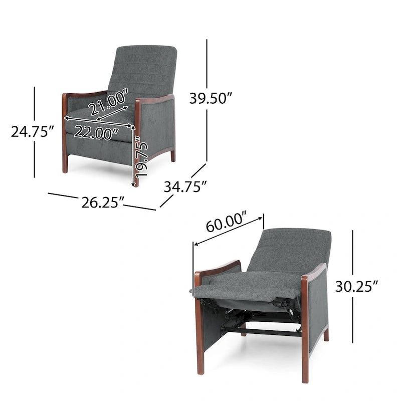 Fauteuil inclinable à dossier matelassé capitonné