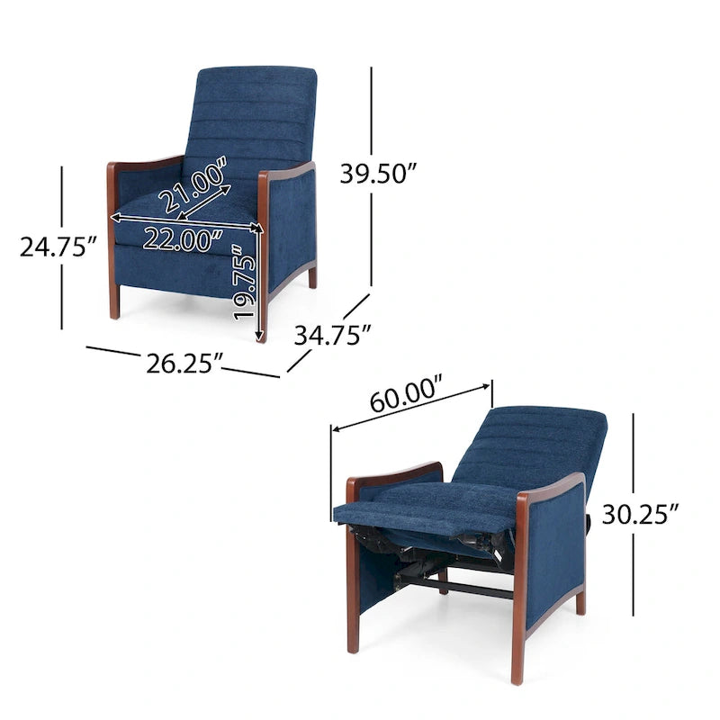 Fauteuil inclinable à dossier matelassé capitonné