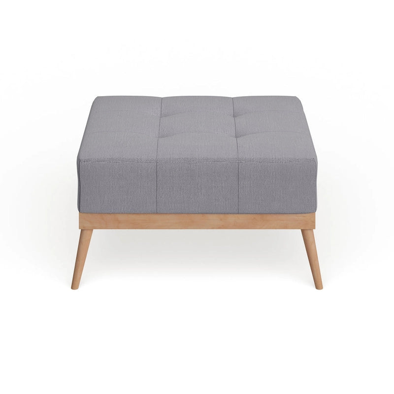 Table Ottomane Carrée en Tissu Capitonnée du Milieu du Siècle