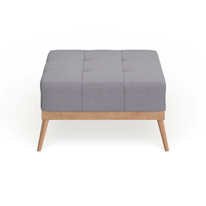 Table Ottomane Carrée en Tissu Capitonnée du Milieu du Siècle