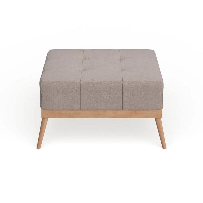 Table Ottomane Carrée en Tissu Capitonnée du Milieu du Siècle