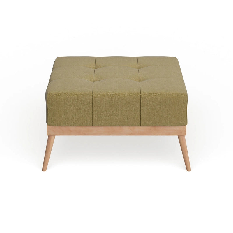 Table Ottomane Carrée en Tissu Capitonnée du Milieu du Siècle