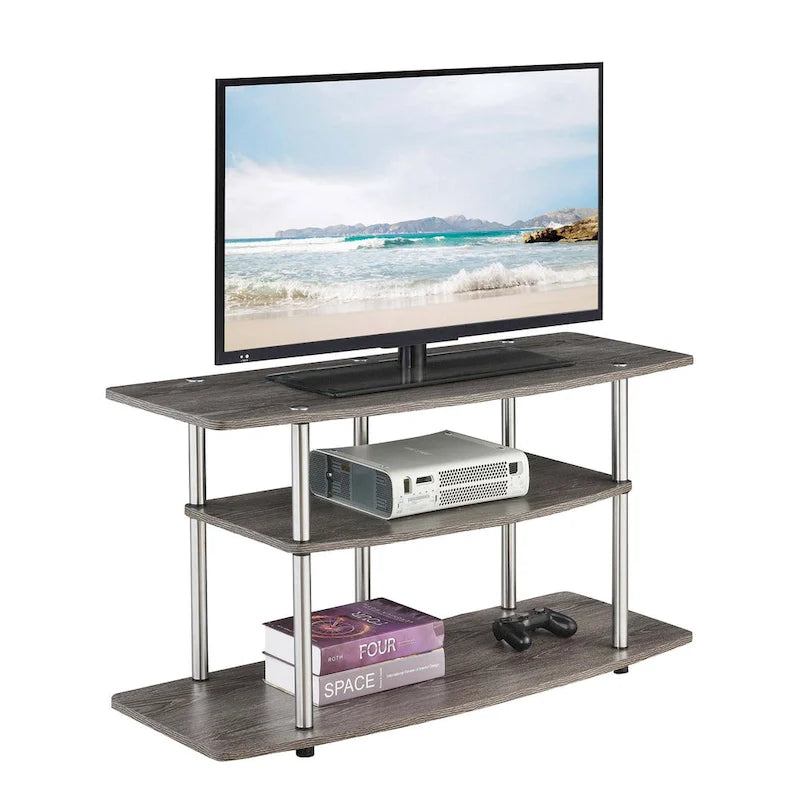 Meuble TV large à 3 niveaux, sans outils