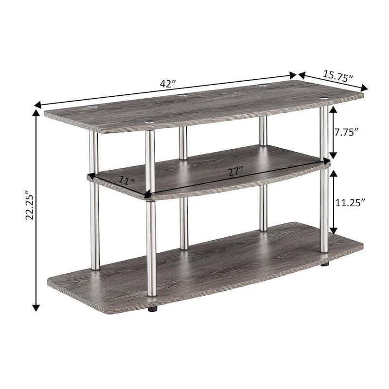 Meuble TV large à 3 niveaux, sans outils