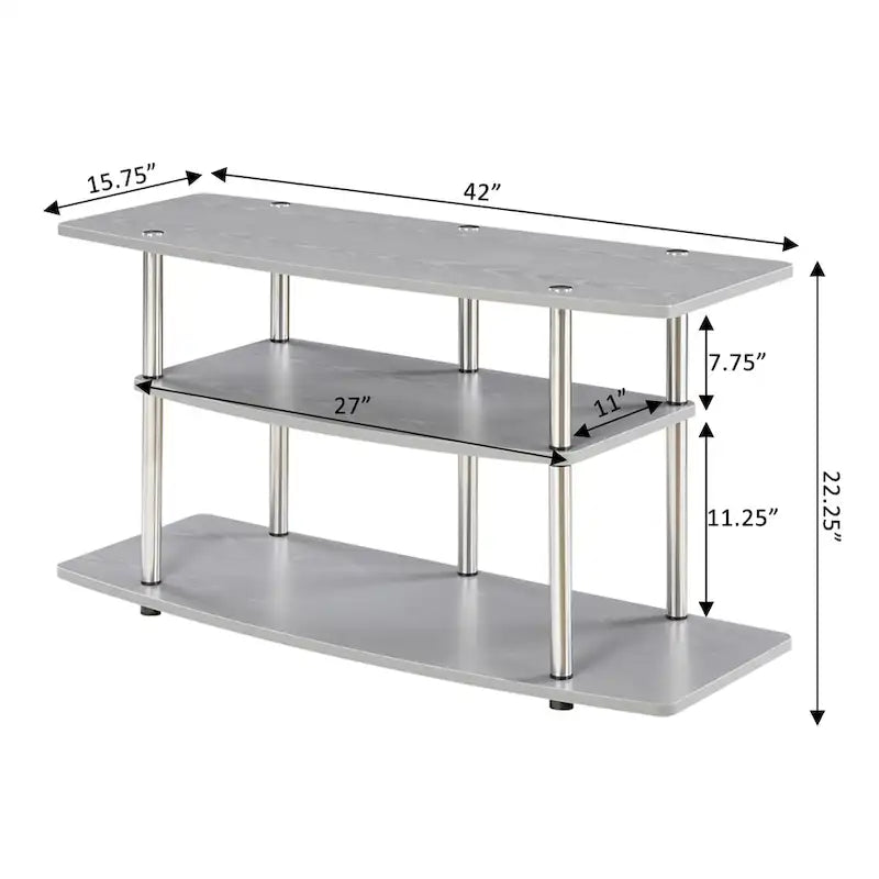 Meuble TV large à 3 niveaux, sans outils