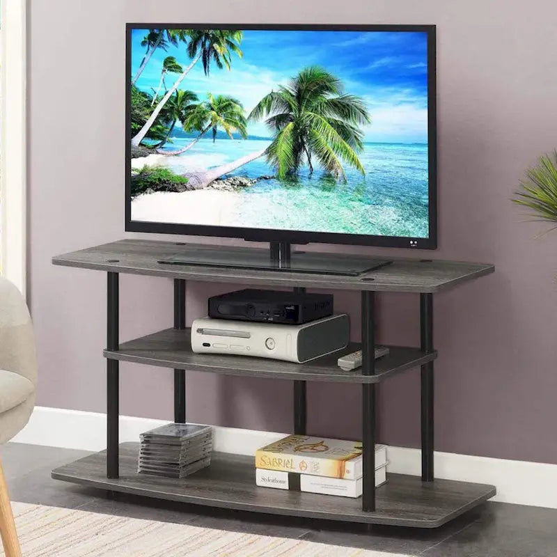 Meuble TV large à 3 niveaux, sans outils