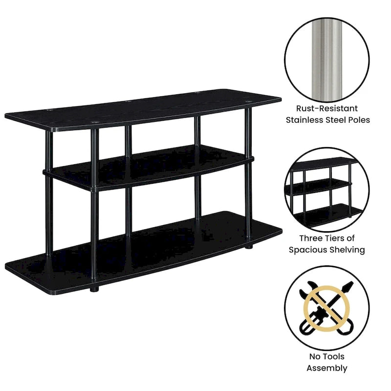 Meuble TV large à 3 niveaux, sans outils