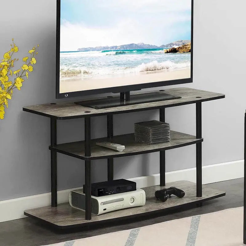 Meuble TV large à 3 niveaux, sans outils