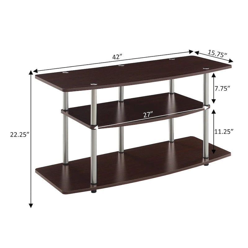 Meuble TV large à 3 niveaux, sans outils