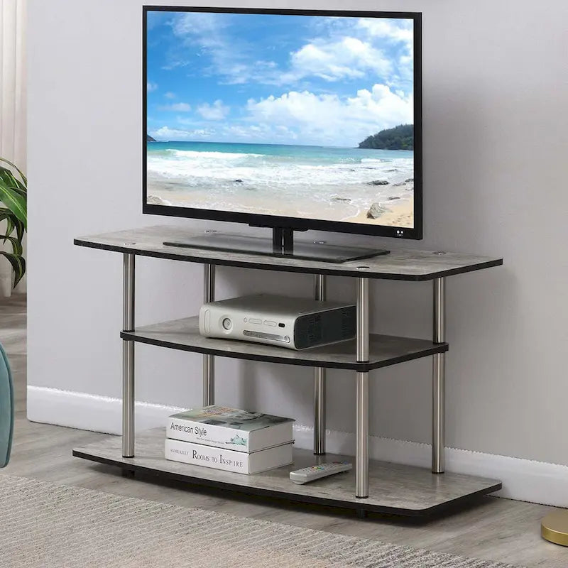Meuble TV large à 3 niveaux, sans outils