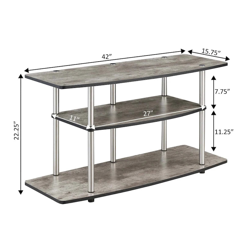 Meuble TV large à 3 niveaux, sans outils