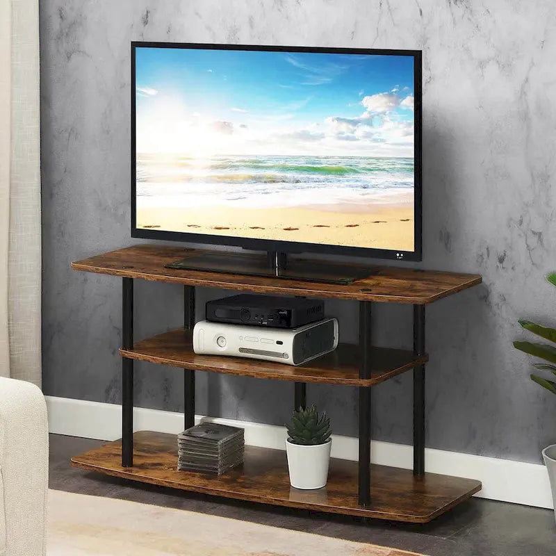 Meuble TV large à 3 niveaux, sans outils