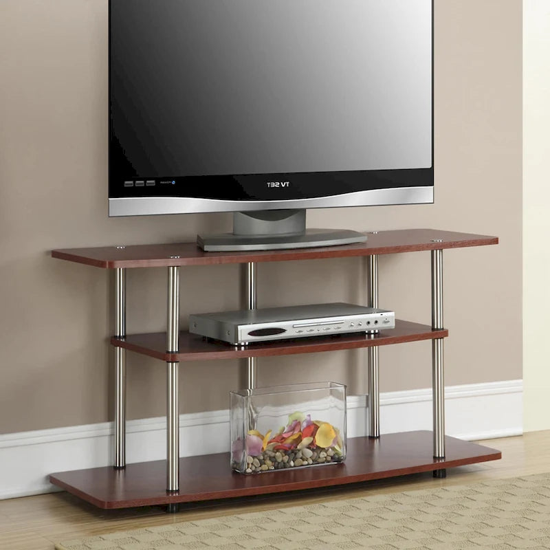 Meuble TV large à 3 niveaux, sans outils
