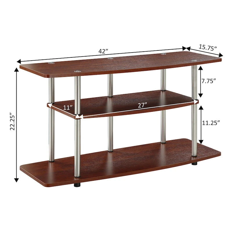 Meuble TV large à 3 niveaux, sans outils