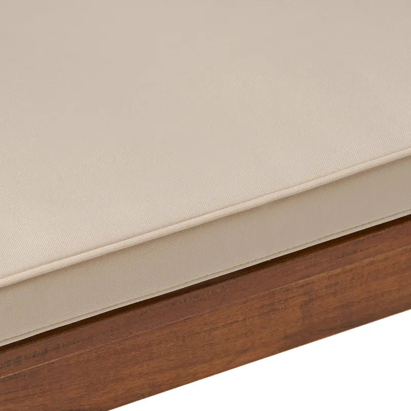 Banc Nelson rustique en bois d'acacia avec coussin