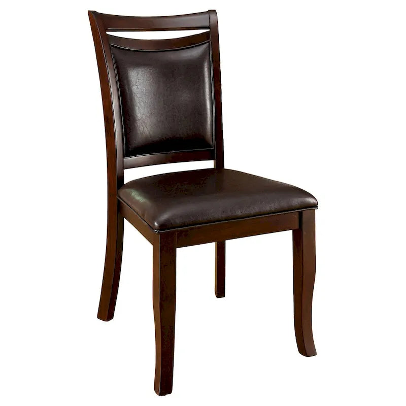 Chaises de salle à manger en cuir espresso, style classique moderne