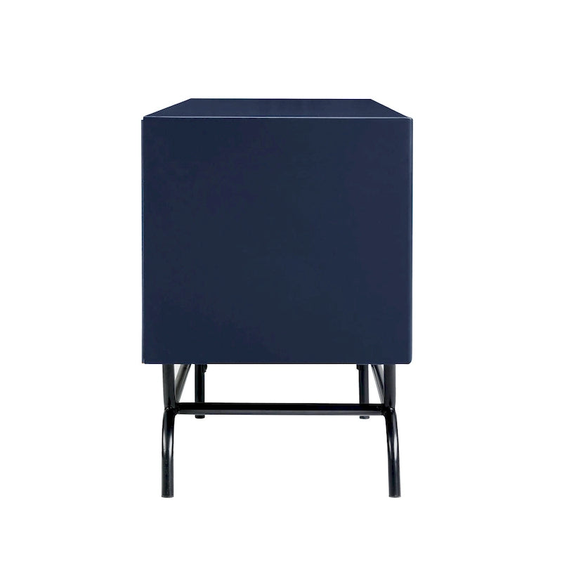Meuble TV moderne de 60 pouces avec 3 tiroirs et trou pour câbles