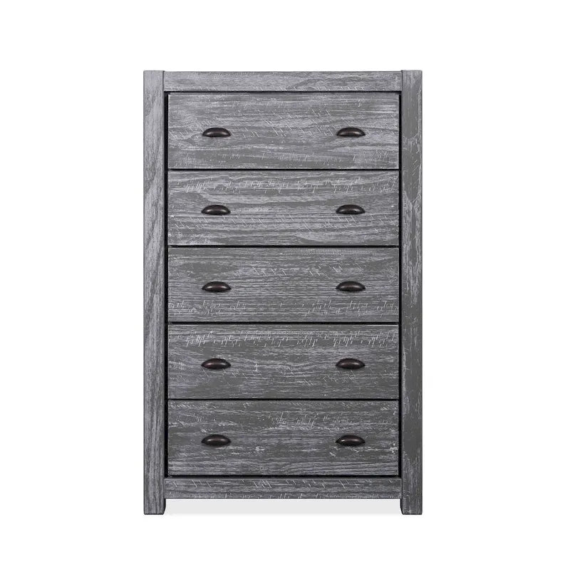 Commode à 5 tiroirs en bois massif Montauk