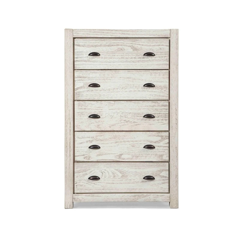 Commode à 5 tiroirs en bois massif Montauk