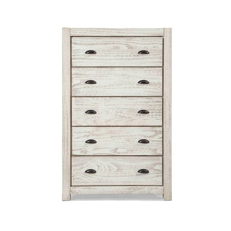 Commode à 5 tiroirs en bois massif Montauk