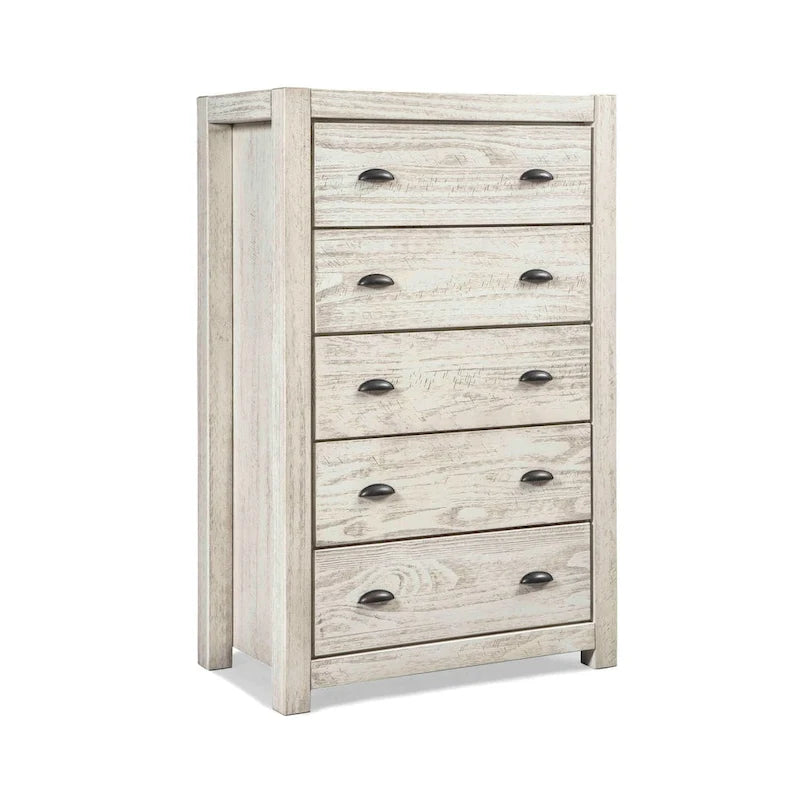 Commode à 5 tiroirs en bois massif Montauk