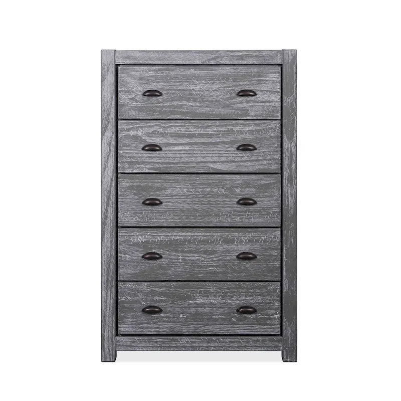 Commode à 5 tiroirs en bois massif Montauk