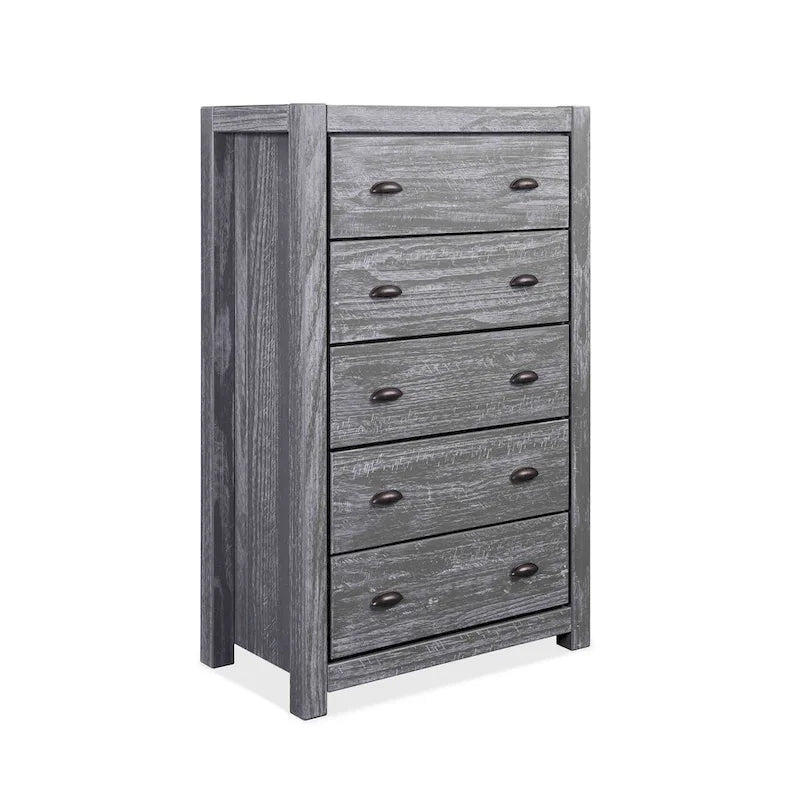 Commode à 5 tiroirs en bois massif Montauk