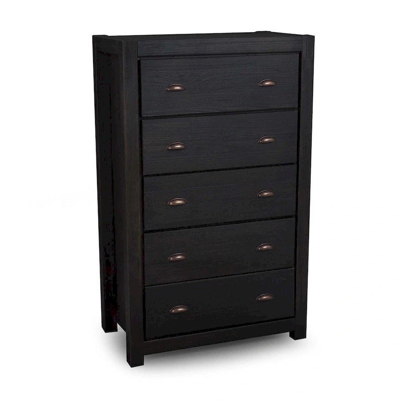 Commode à 5 tiroirs en bois massif Montauk