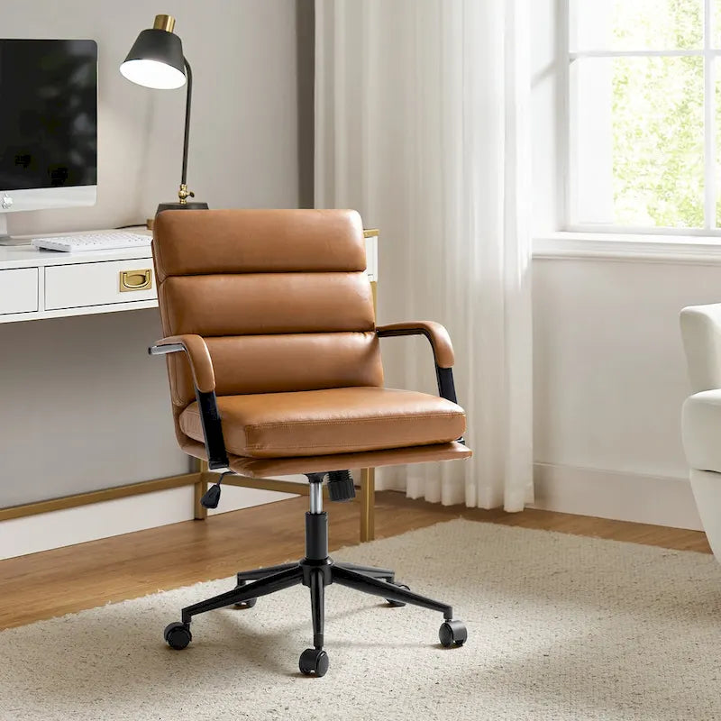 Joseph Modern Task Faux Leather Chair with Tilt Lock and Center Tilt by 