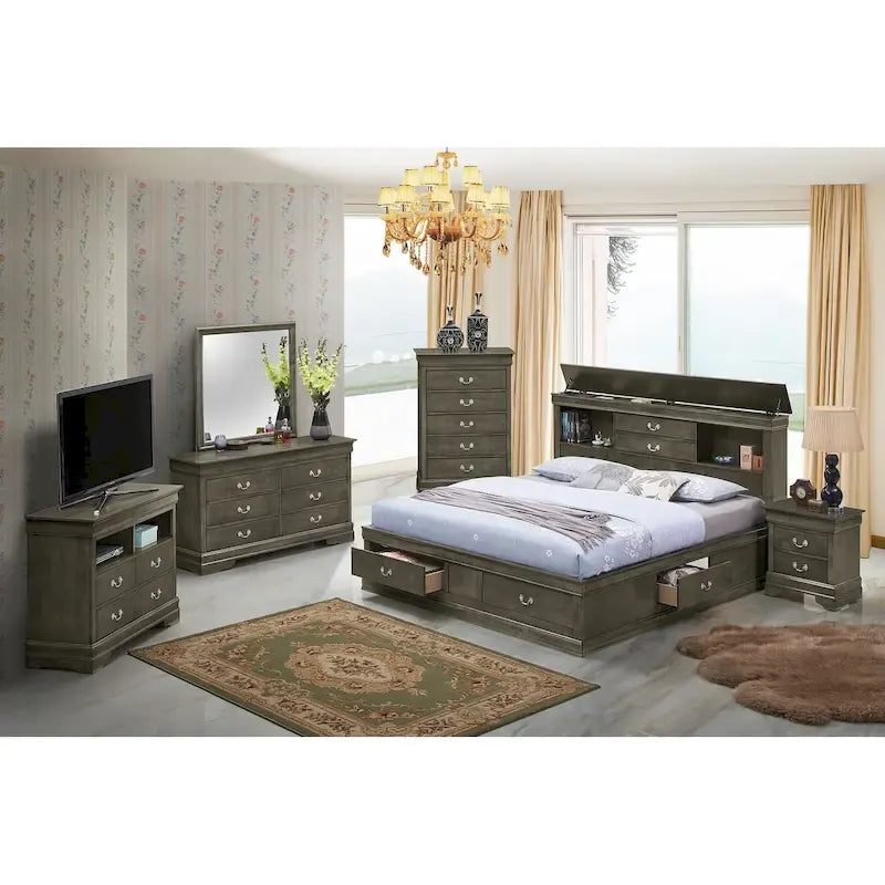 Lit plate-forme grand lit avec rangement