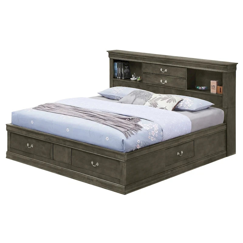 Lit plate-forme grand lit avec rangement
